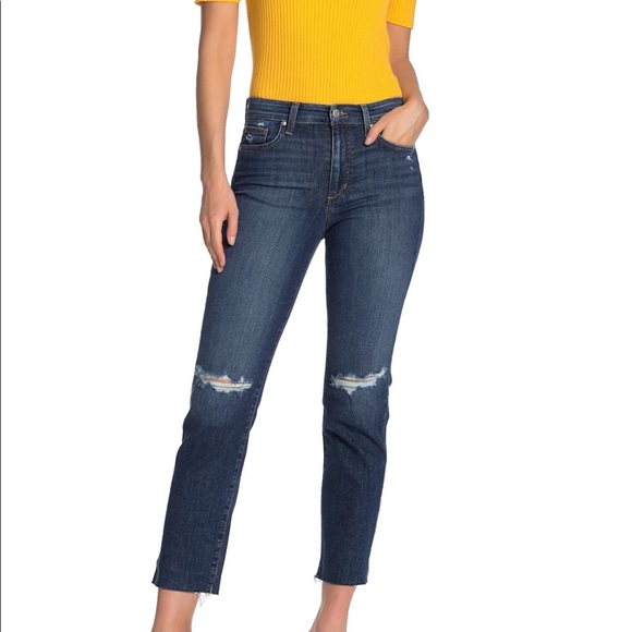 Joe’s Jeans High Rise Straight Leg Distressed Blue - Picture 3 of 3